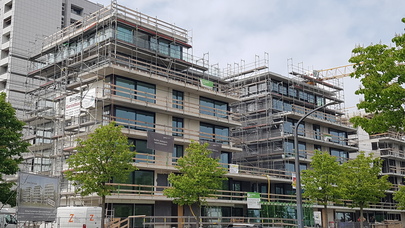 Baustelle eines Wohngebäudekomplexes