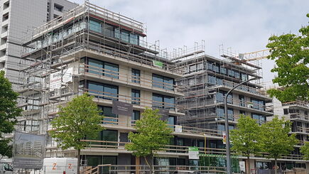 Baustelle eines Wohngebäudekomplexes