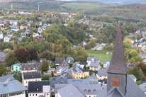 Blick auf die Stadt Schneeberg/Erzgebirge