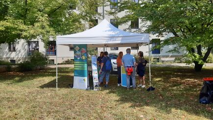 Der SAENA Stand beim Offenen Regierungsviertel in Dresden
