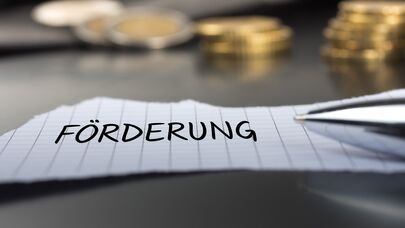 Bild mit Schriftzug Förderung